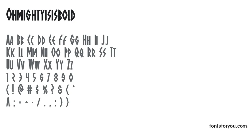 Czcionka Ohmightyisisbold – alfabet, cyfry, specjalne znaki