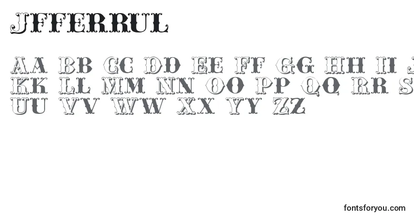 Jfferrul-fontti – aakkoset, numerot, erikoismerkit