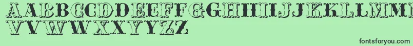 Fonte Jfferrul – fontes pretas em um fundo verde
