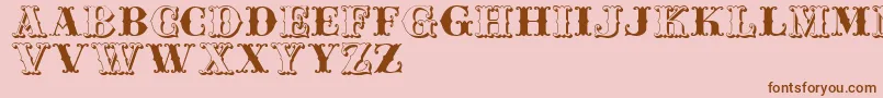 Weitere Informationen zur Jfferrul-Schriftart Jfferrul-Schriftart – Braune Schriften auf rosa Hintergrund