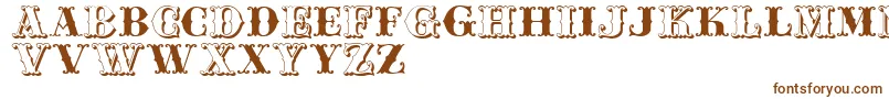 Czcionka Jfferrul – brązowe czcionki na białym tle