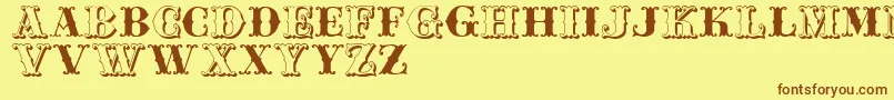 Weitere Informationen zur Jfferrul-Schriftart Jfferrul-Schriftart – Braune Schriften auf gelbem Hintergrund
