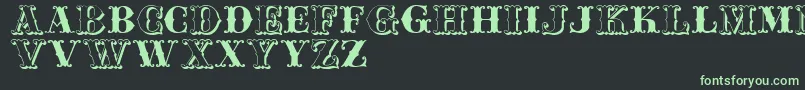 フォントJfferrul – 黒い背景に緑の文字