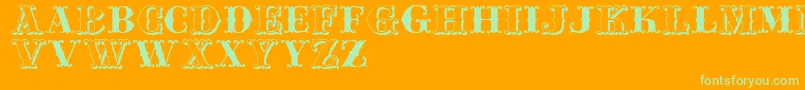 Jfferrul-Schriftart – Grüne Schriften auf orangefarbenem Hintergrund