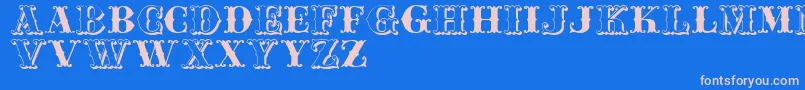 Jfferrul Font – Pink Fonts on Blue Background