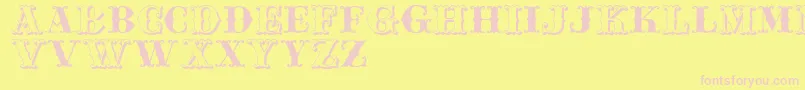 Шрифт Jfferrul – розовые шрифты на жёлтом фоне
