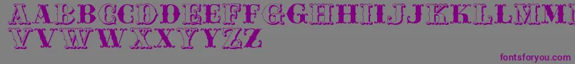 フォントJfferrul – 紫色のフォント、灰色の背景