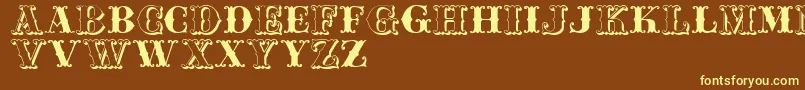 Jfferrul-fontti – keltaiset fontit ruskealla taustalla