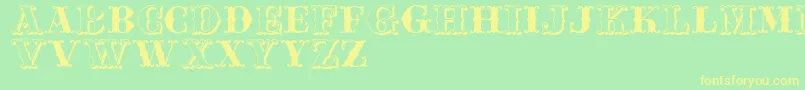 Jfferrul Font – Yellow Fonts on Green Background