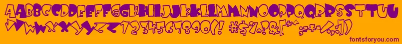 Kruffy Font – Purple Fonts on Orange Background