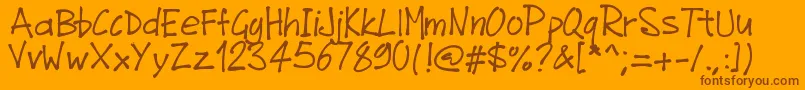 Pwjunefont Font – Brown Fonts on Orange Background