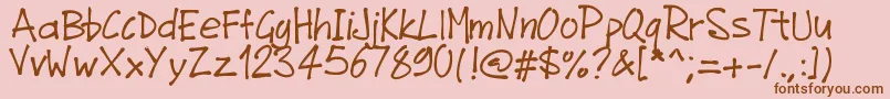 Police Pwjunefont – polices brunes sur fond rose