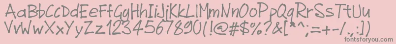 Pwjunefont Font – Gray Fonts on Pink Background