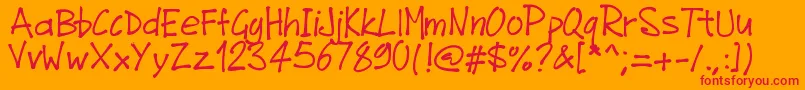 Pwjunefont Font – Red Fonts on Orange Background