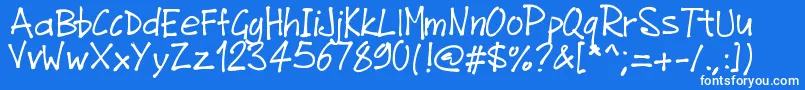 Pwjunefont Font – White Fonts on Blue Background