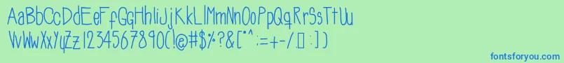 Soozieqs Font – Blue Fonts on Green Background