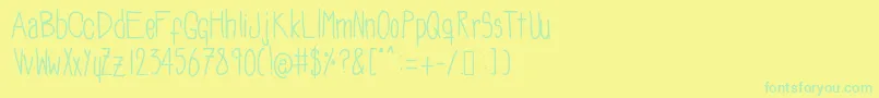 Soozieqs Font – Green Fonts on Yellow Background