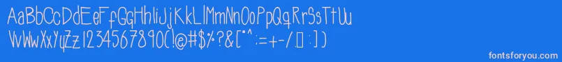 Soozieqs Font – Pink Fonts on Blue Background