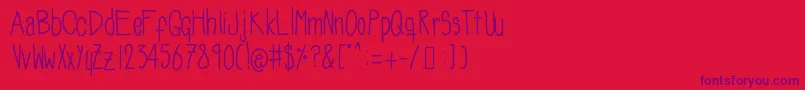 Soozieqs Font – Purple Fonts on Red Background
