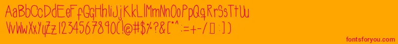 Soozieqs Font – Red Fonts on Orange Background