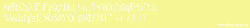 Soozieqs Font – White Fonts on Yellow Background