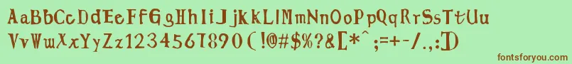 LingmingManuscript Font – Brown Fonts on Green Background