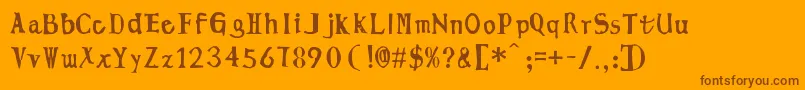 LingmingManuscript Font – Brown Fonts on Orange Background