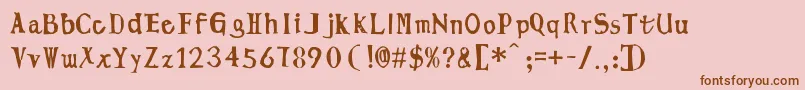 LingmingManuscript Font – Brown Fonts on Pink Background