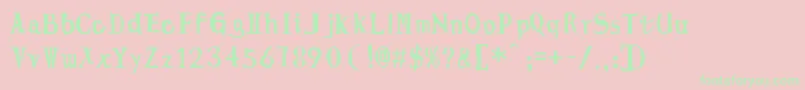 LingmingManuscript Font – Green Fonts on Pink Background