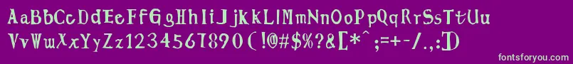 LingmingManuscript Font – Green Fonts on Purple Background