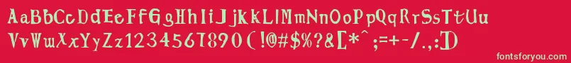 LingmingManuscript Font – Green Fonts on Red Background