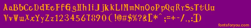 LingmingManuscript Font – Orange Fonts on Purple Background