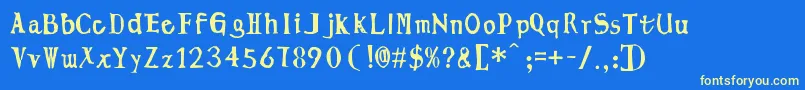 LingmingManuscript Font – Yellow Fonts on Blue Background