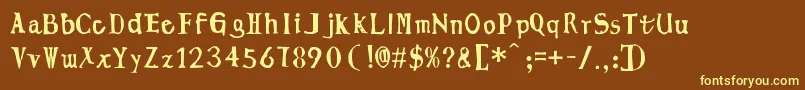 LingmingManuscript Font – Yellow Fonts on Brown Background