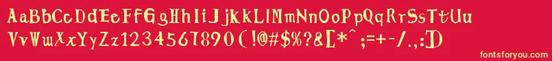 LingmingManuscript Font – Yellow Fonts on Red Background