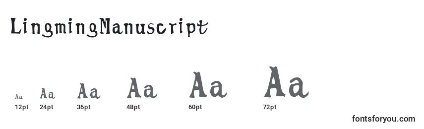 Größen der Schriftart LingmingManuscript
