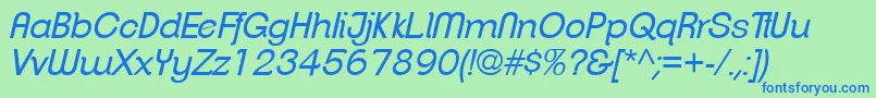 ClementepdahBookitalic-Schriftart – Blaue Schriften auf grünem Hintergrund