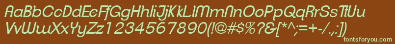 ClementepdahBookitalic-fontti – vihreät fontit ruskealla taustalla