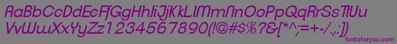 フォントClementepdahBookitalic – 紫色のフォント、灰色の背景