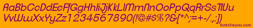ClementepdahBookitalic-Schriftart – Violette Schriften auf orangefarbenem Hintergrund