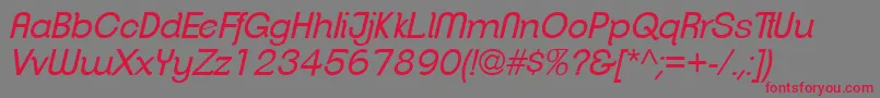 ClementepdahBookitalic Font – Red Fonts on Gray Background