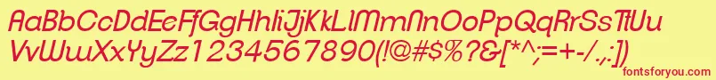 Czcionka ClementepdahBookitalic – czerwone czcionki na żółtym tle