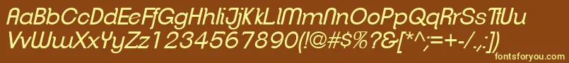 ClementepdahBookitalic-fontti – keltaiset fontit ruskealla taustalla