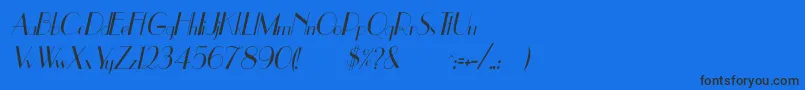 UppeaThItalic-Schriftart – Schwarze Schriften auf blauem Hintergrund