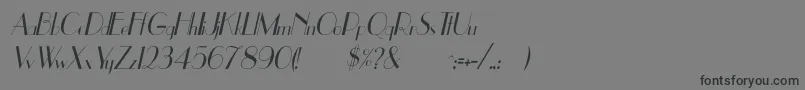 UppeaThItalic-Schriftart – Schwarze Schriften auf grauem Hintergrund