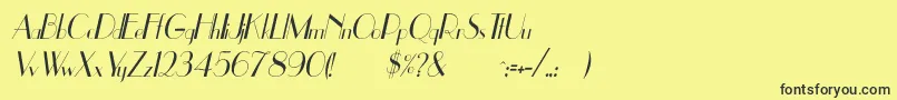 Fonte UppeaThItalic – fontes pretas em um fundo amarelo