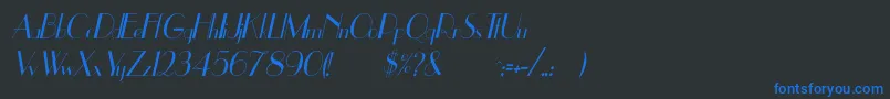 UppeaThItalic Font – Blue Fonts on Black Background