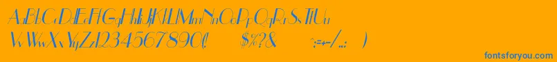 UppeaThItalic Font – Blue Fonts on Orange Background