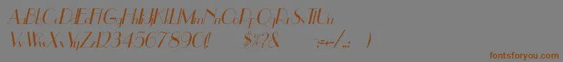 UppeaThItalic Font – Brown Fonts on Gray Background