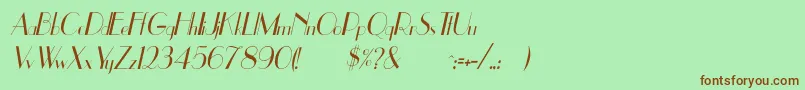 UppeaThItalic Font – Brown Fonts on Green Background